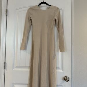 Zara Beige Long Sleeve Dress